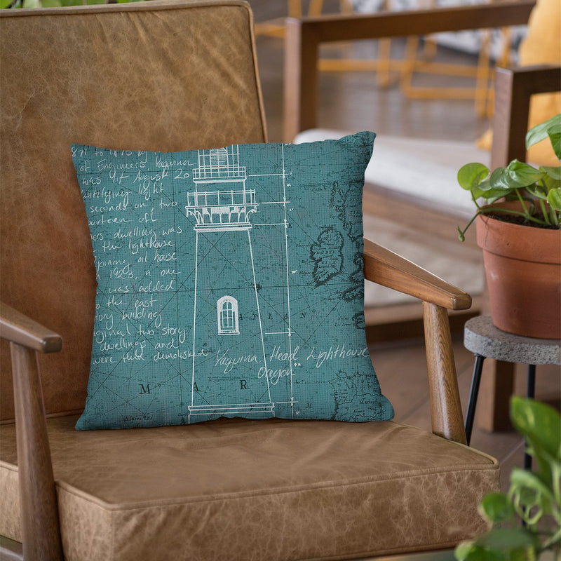 Coastal Blueprint Vii Throw Pillow by Marco Fabiano