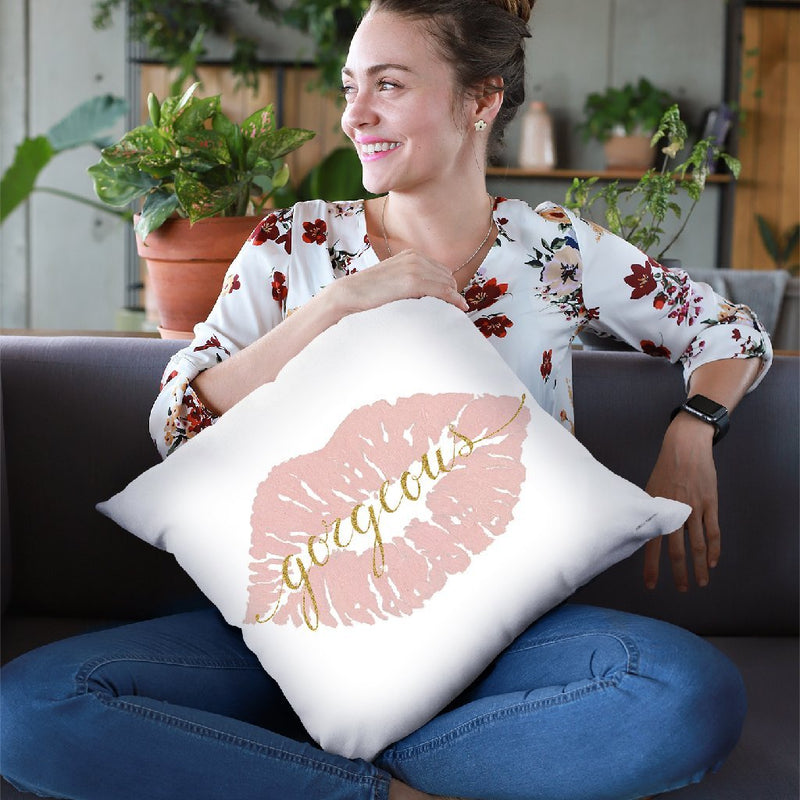 Wake Up And Make Up V Throw Pillow By Marco Fabiano