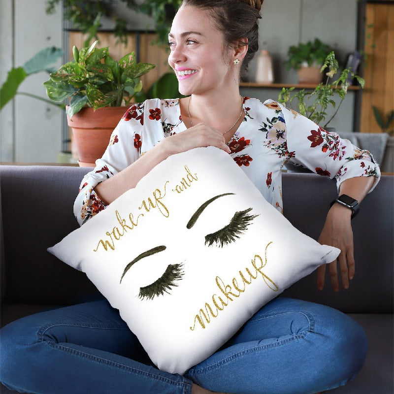 Wake Up And Make Up I Throw Pillow By Marco Fabiano