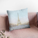 Eiffel Romance No Couple Turquoise Throw Pillow By Marco Fabiano