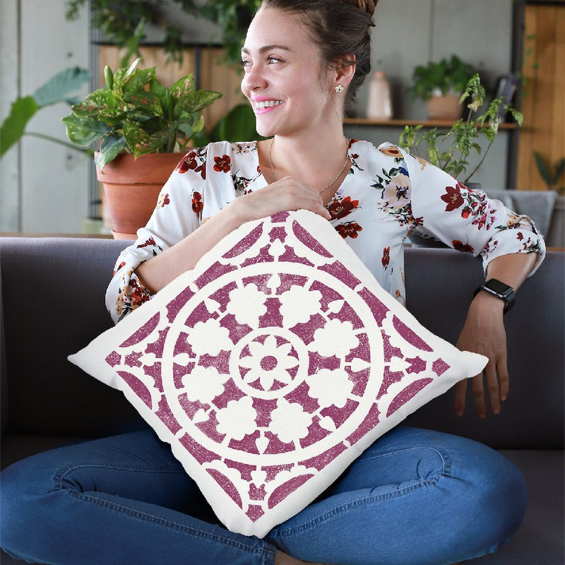 Hacienda Tile Vi Throw Pillow By Moira Hershey