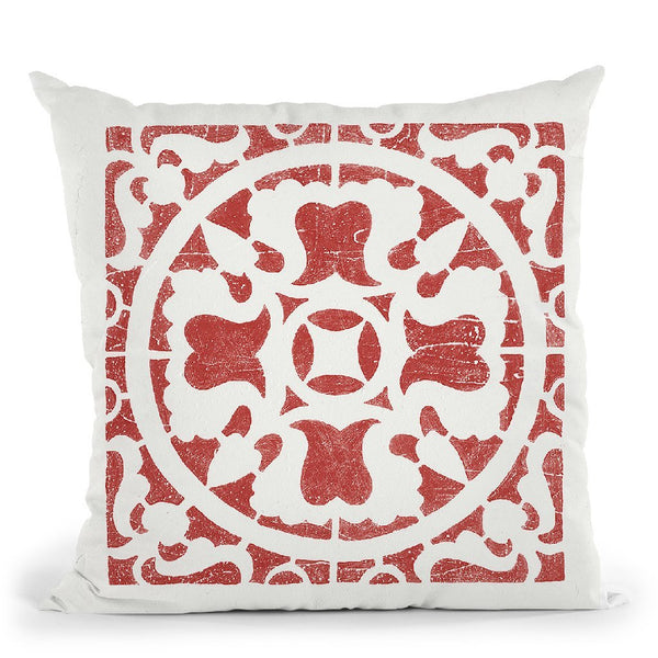 Hacienda Tile I Throw Pillow By Moira Hershey