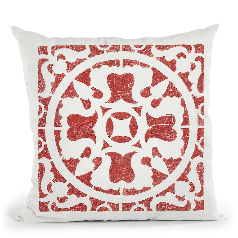 Hacienda Tile I Throw Pillow By Moira Hershey