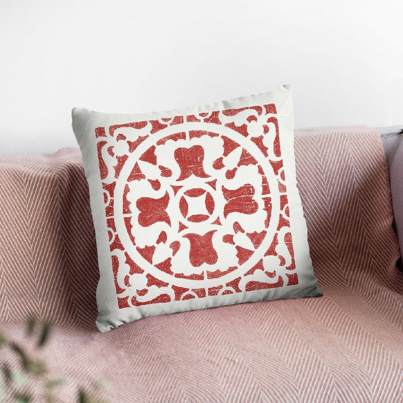 Hacienda Tile I Throw Pillow By Moira Hershey