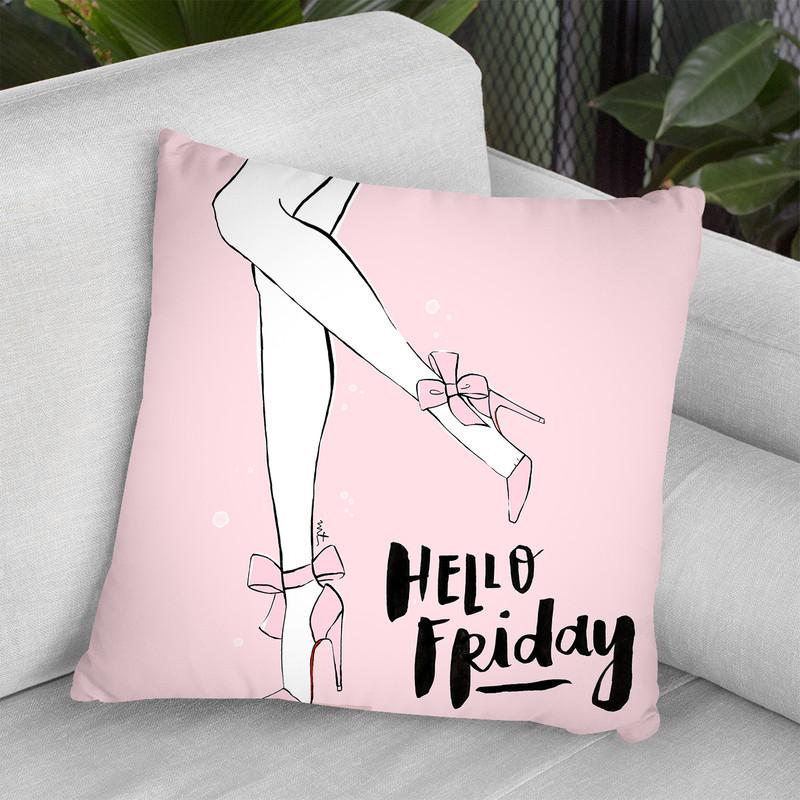 Hello Friday Throw Pillow By Maja Tomljanovic