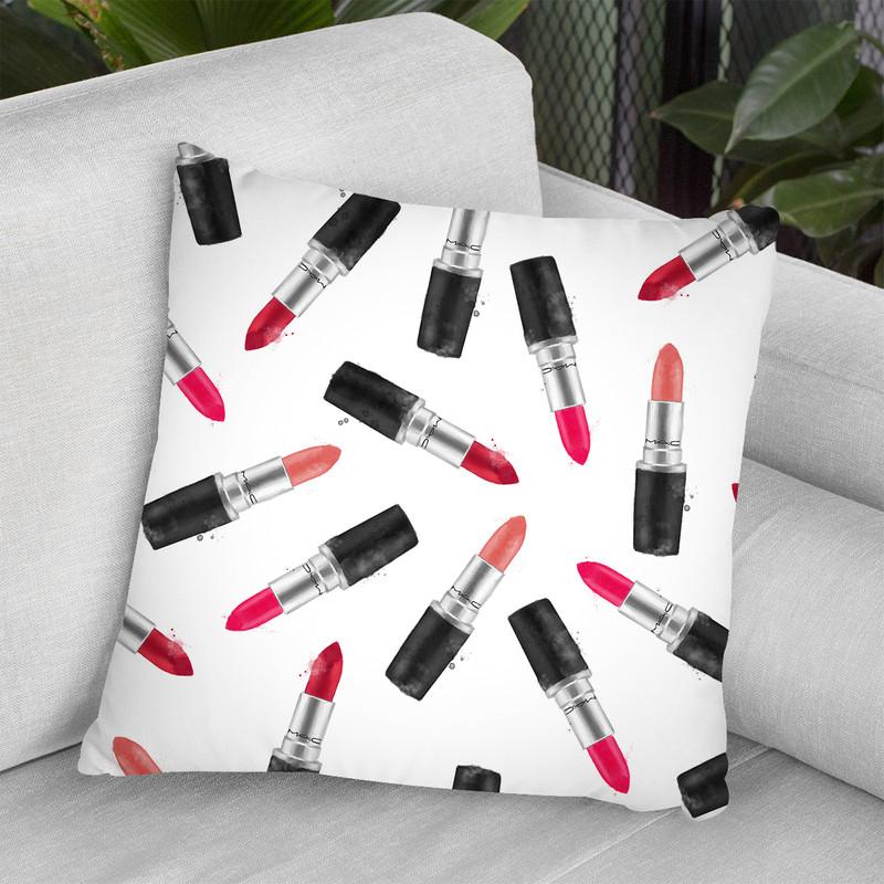 Lipstick Pattern Throw Pillow By Maja Tomljanovic