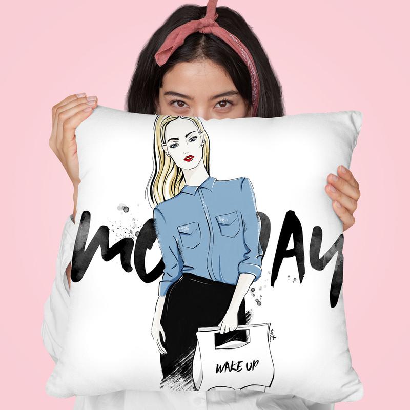 Moday Wake Up Throw Pillow By Maja Tomljanovic