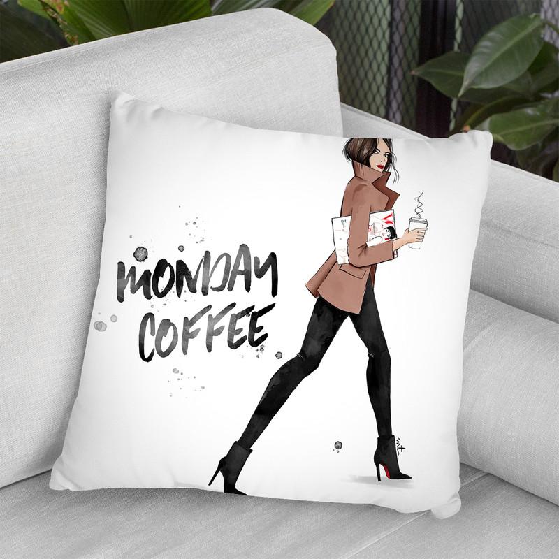 Monday Coffee Throw Pillow By Maja Tomljanovic
