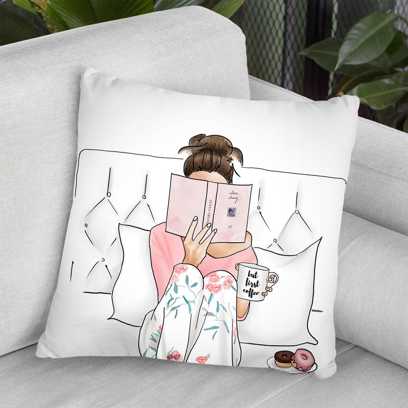 But First Coffee Throw Pillow By Maja Tomljanovic