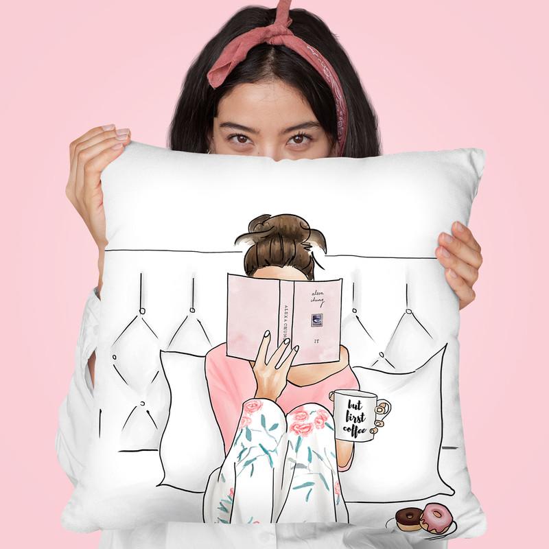 But First Coffee Throw Pillow By Maja Tomljanovic