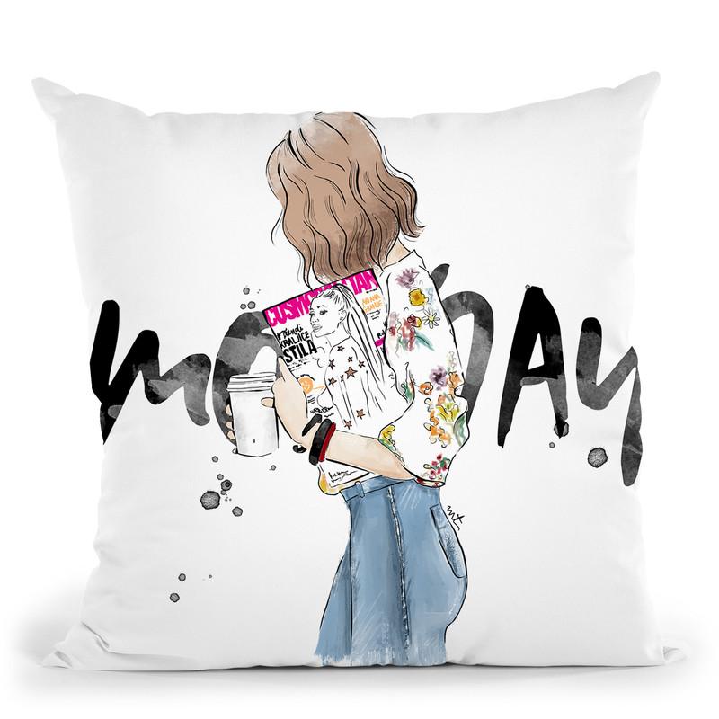Monday Mood Throw Pillow By Maja Tomljanovic