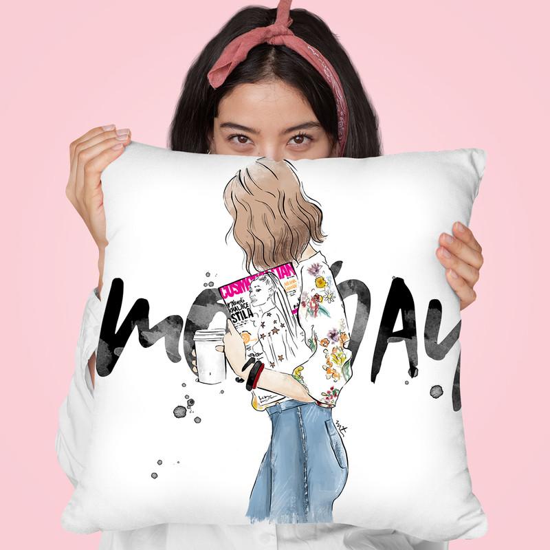 Monday Mood Throw Pillow By Maja Tomljanovic