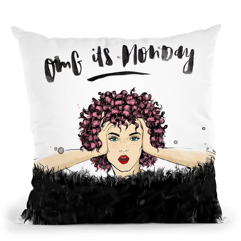 Omg It'S Monday Throw Pillow By Maja Tomljanovic