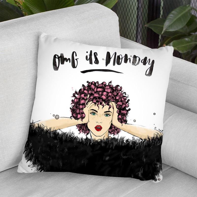 Omg It'S Monday Throw Pillow By Maja Tomljanovic