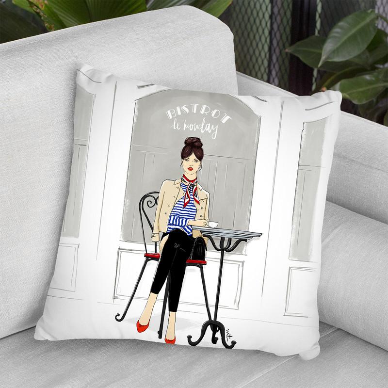 Cafe Life Throw Pillow By Maja Tomljanovic