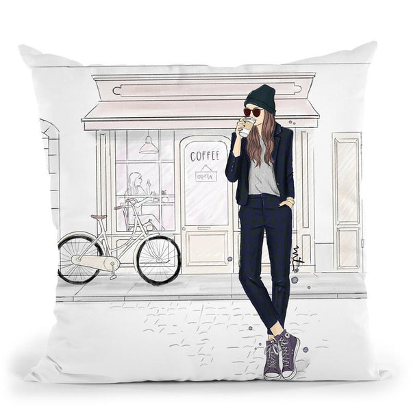 Coffeeop Throw Pillow By Maja Tomljanovic