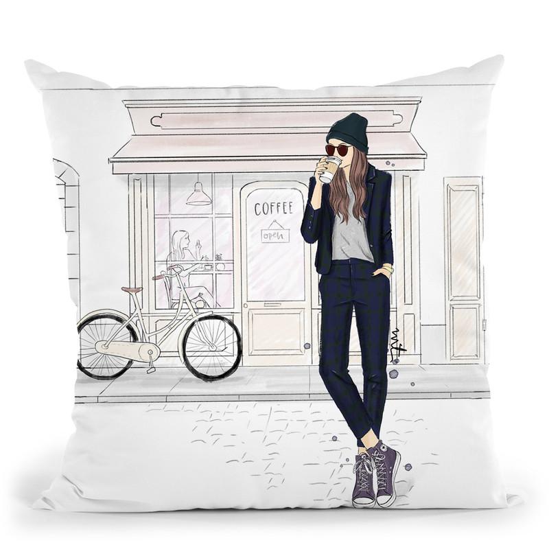 Coffeeop Throw Pillow By Maja Tomljanovic