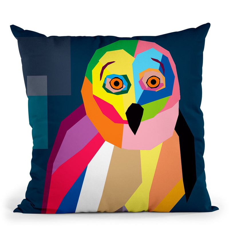 Owl Wpap Throw Pillow By Mark Ashkenazi
