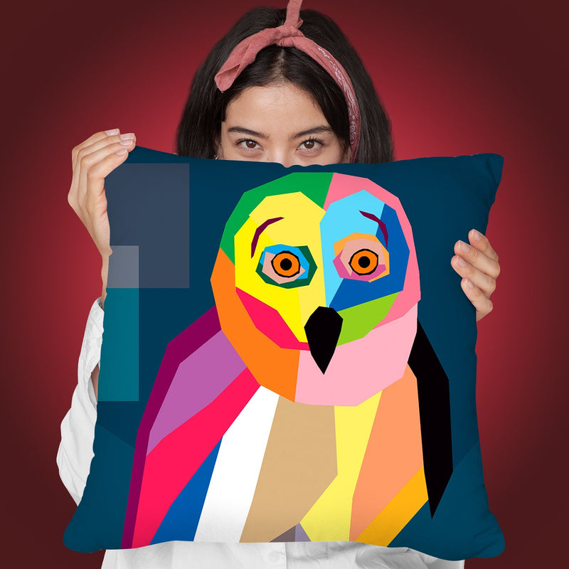 Owl Wpap Throw Pillow By Mark Ashkenazi