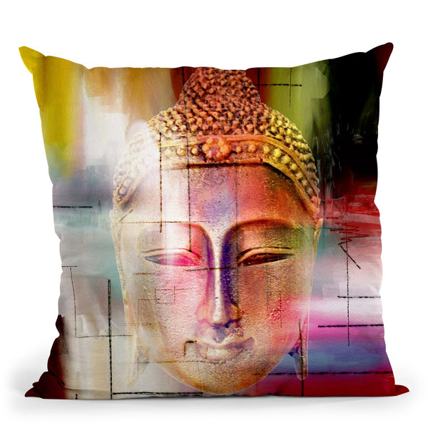 Buddha Face Iv Throw Pillow By Mark Ashkenazi