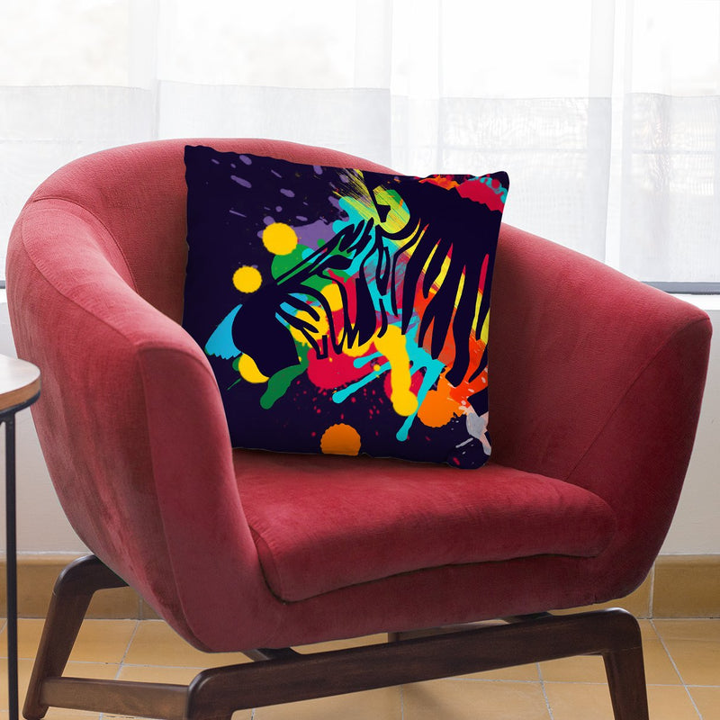 Zebra In Color Throw Pillow By Mark Ashkenazi