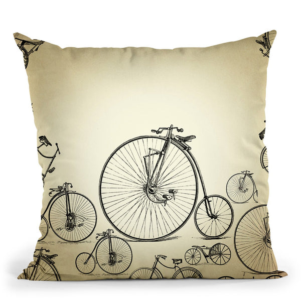 Bycicle Pattern Throw Pillow By Mark Ashkenazi