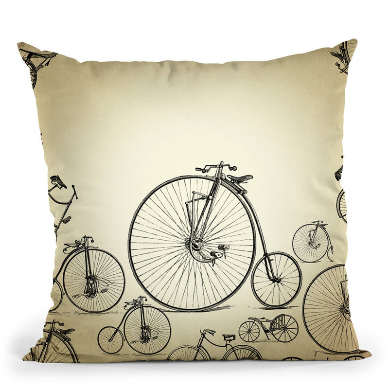 Bycicle Pattern Throw Pillow By Mark Ashkenazi