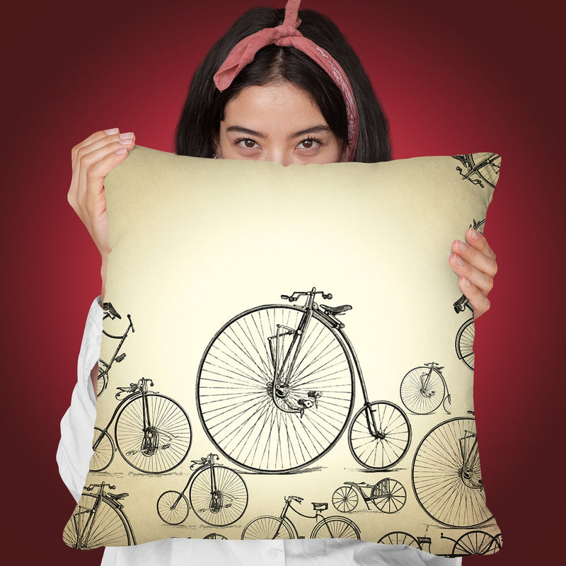 Bycicle Pattern Throw Pillow By Mark Ashkenazi