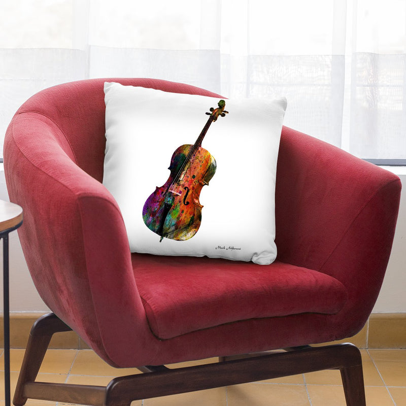 Cello Throw Pillow By Mark Ashkenazi