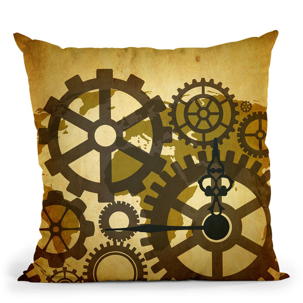 Clock Map Ii Throw Pillow By Mark Ashkenazi