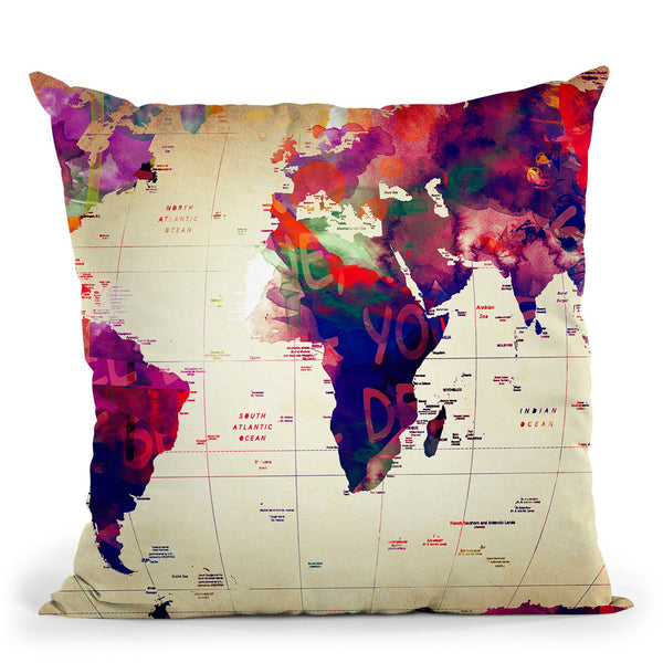 Map Graffiti Throw Pillow By Mark Ashkenazi