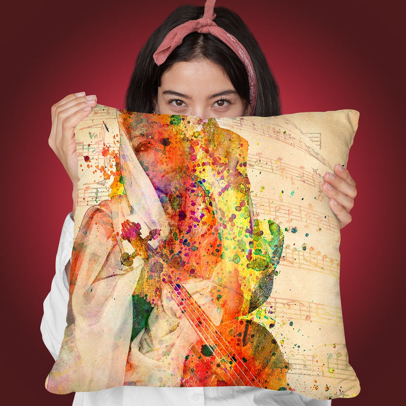 Violin Melody Throw Pillow By Mark Ashkenazi