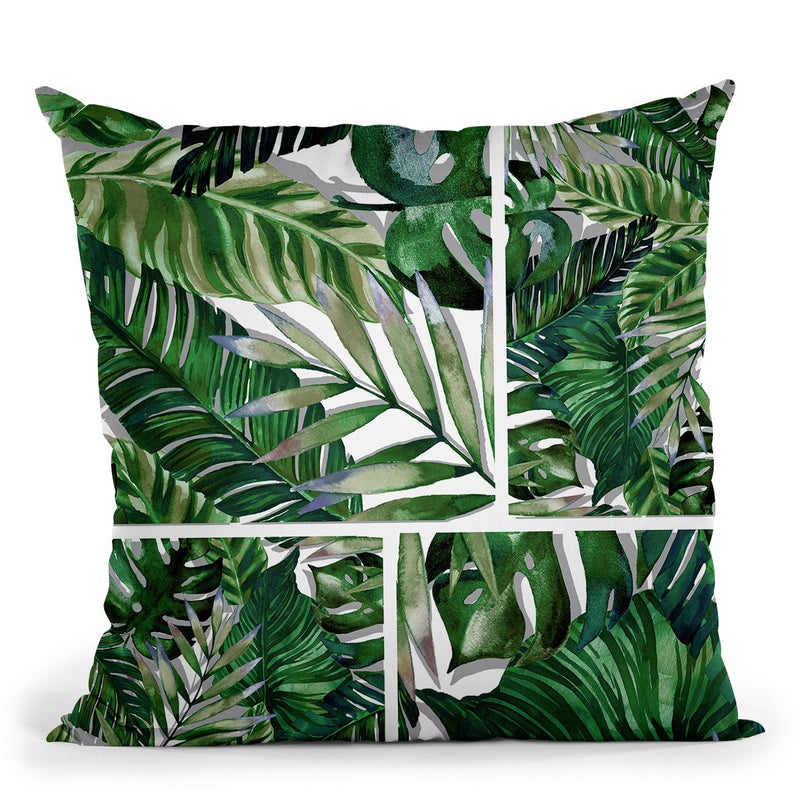 Tropical Leaves Throw Pillow By Mark Ashkenazi