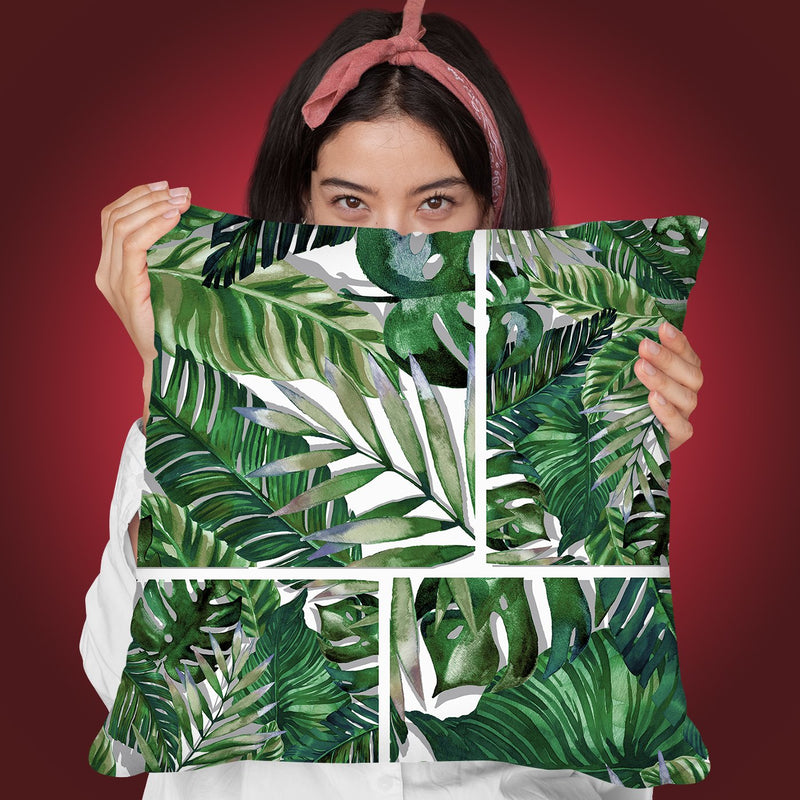 Tropical Leaves Throw Pillow By Mark Ashkenazi