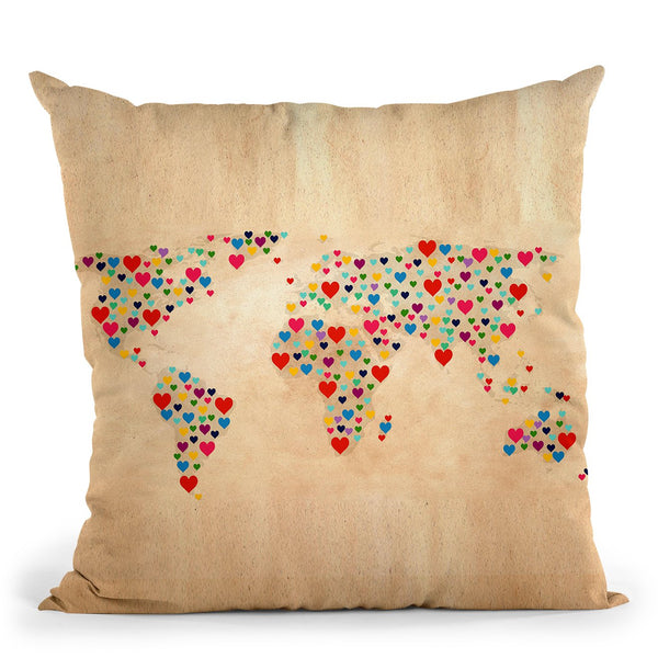 Heart Map Ii Throw Pillow By Mark Ashkenazi
