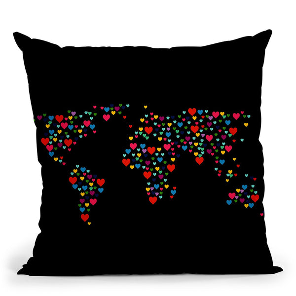Heart Map Throw Pillow By Mark Ashkenazi