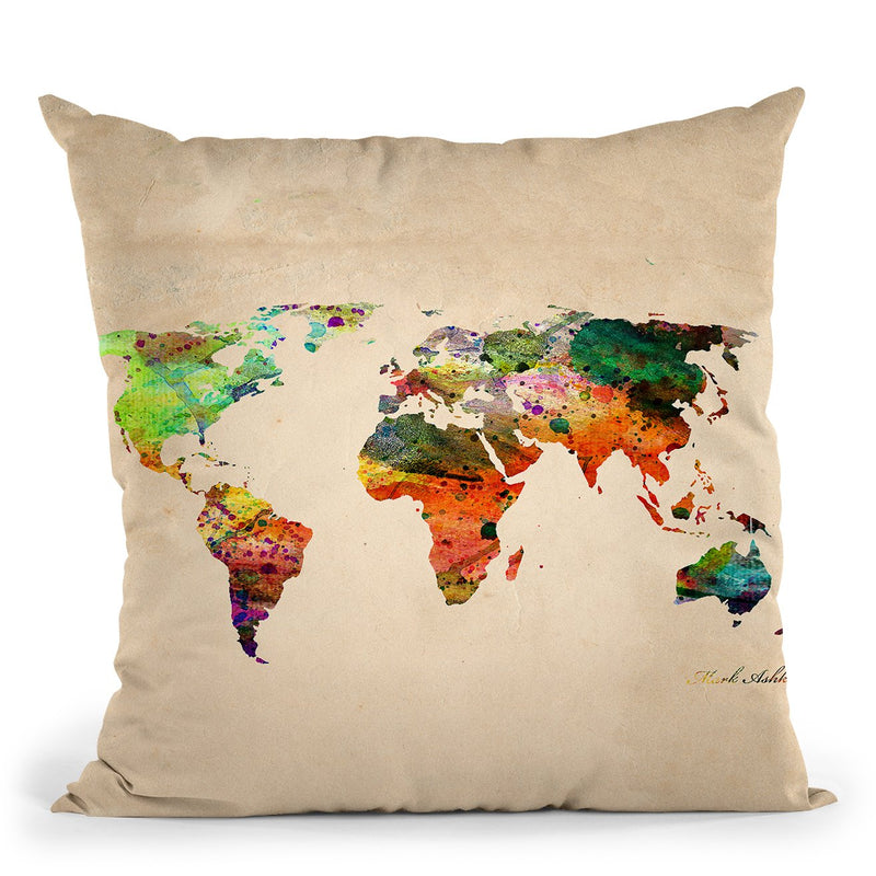 Map Throw Pillow By Mark Ashkenazi