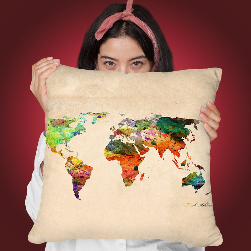 Map Throw Pillow By Mark Ashkenazi