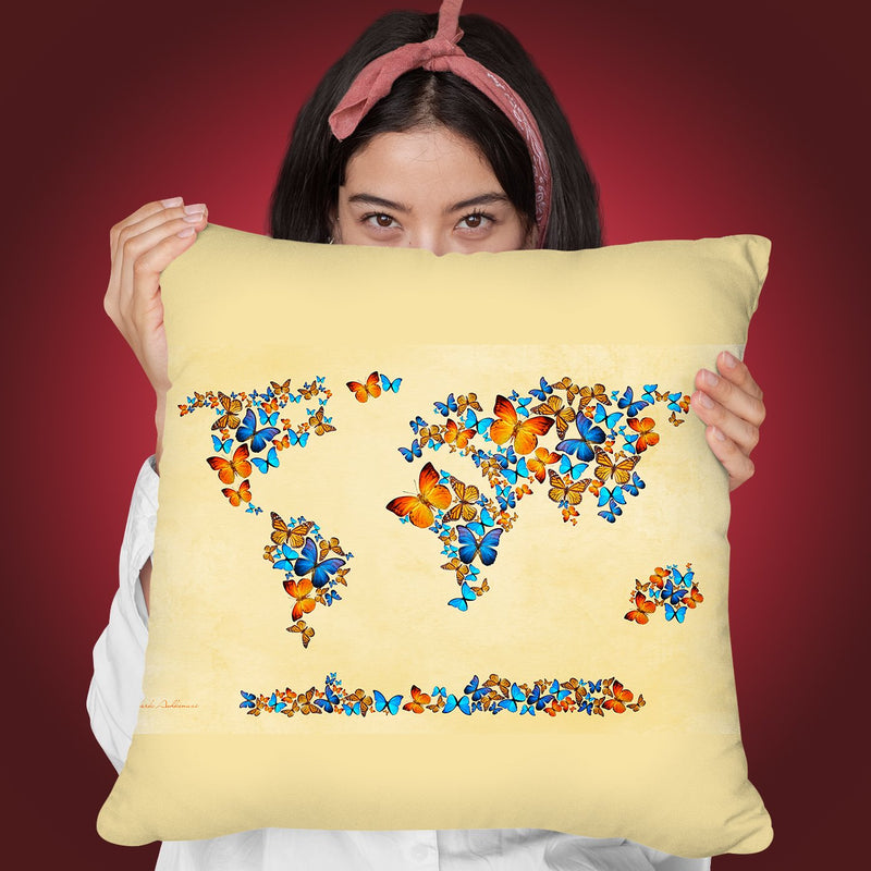 Map Of The World 1998 Throw Pillow By Mark Ashkenazi