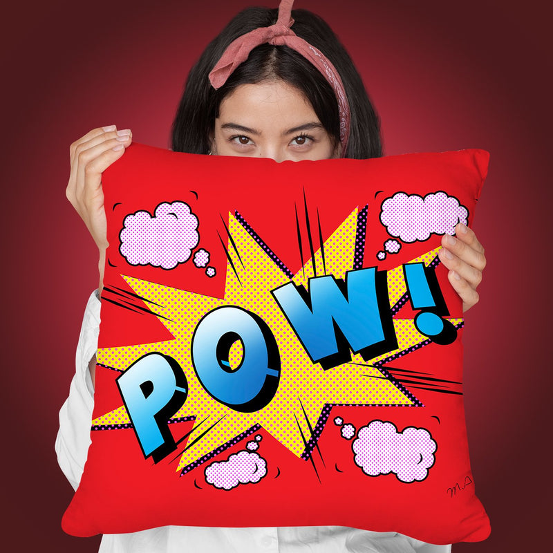 Pow Throw Pillow By Mark Ashkenazi