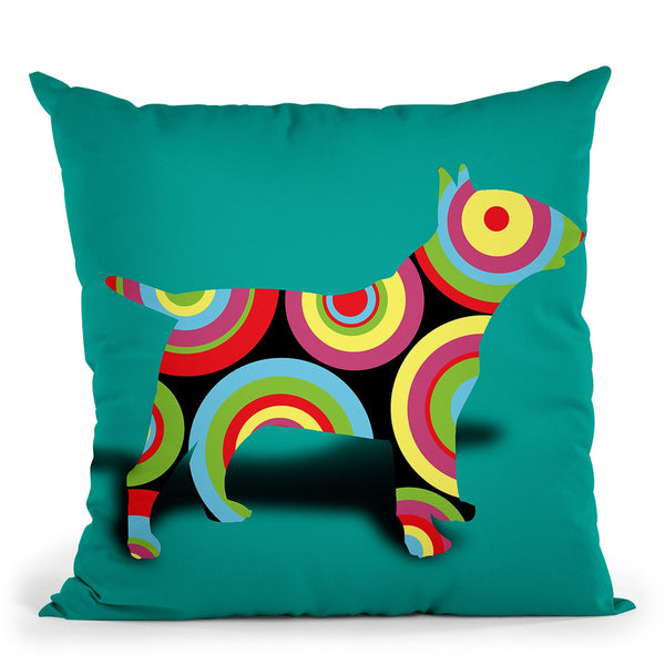 Bull Terrier Dog Throw Pillow By Mark Ashkenazi