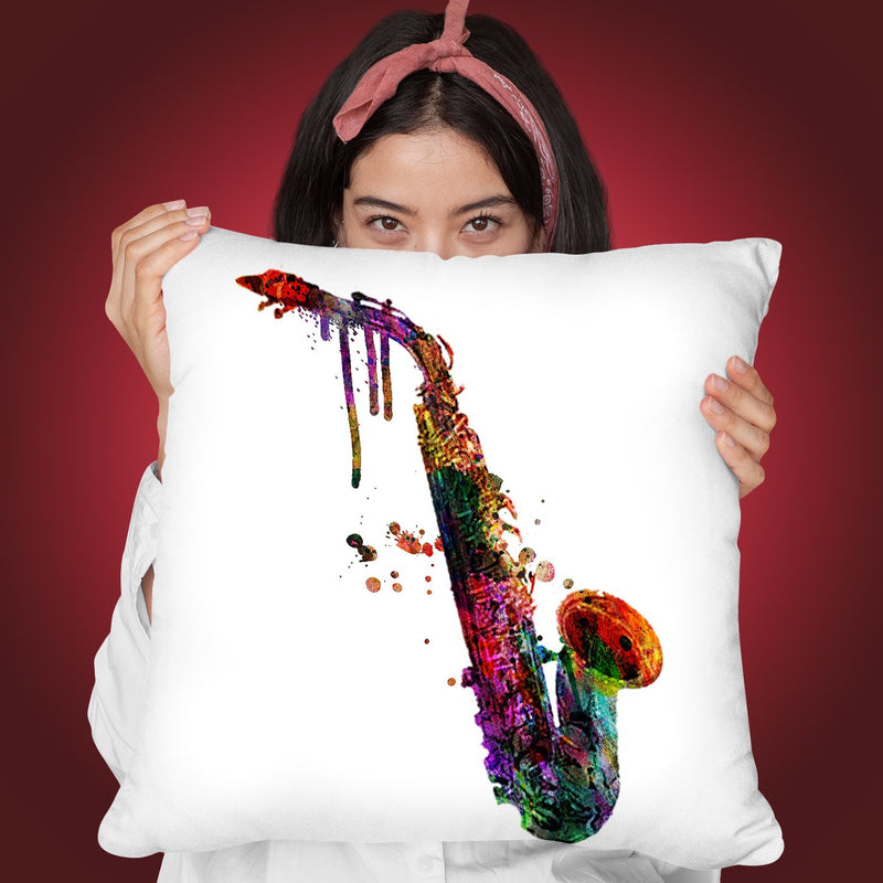 Saxophone Ii Throw Pillow By Mark Ashkenazi