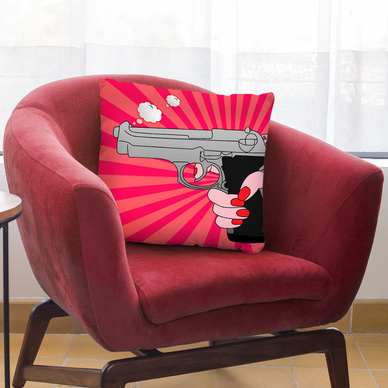 Pointed Gun Throw Pillow By Mark Ashkenazi