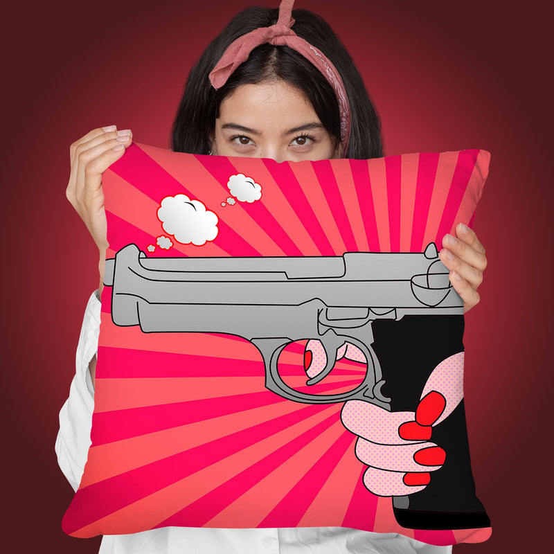 Pointed Gun Throw Pillow By Mark Ashkenazi