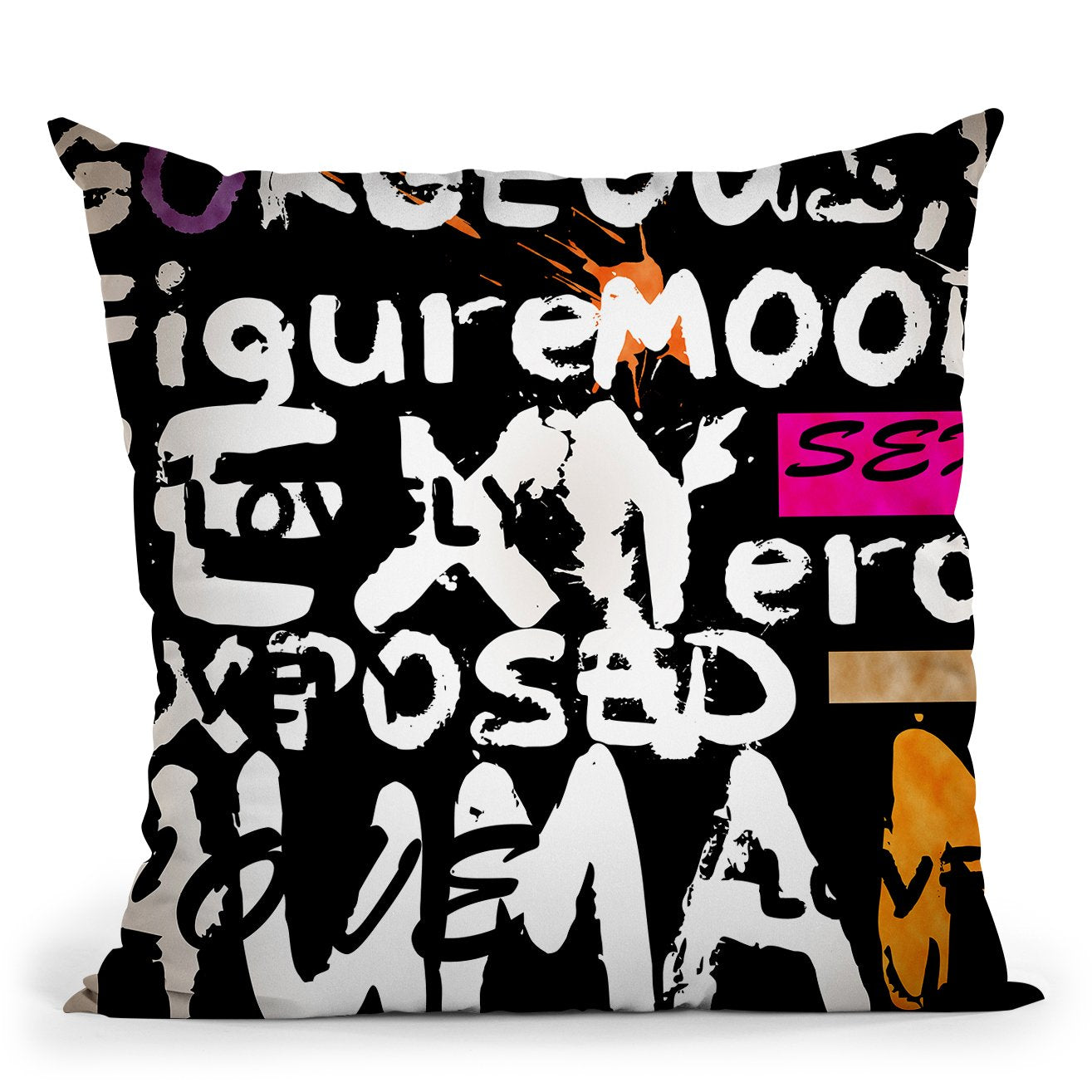 Abstract Of Words I Throw Pillow By Mark Ashkenazi