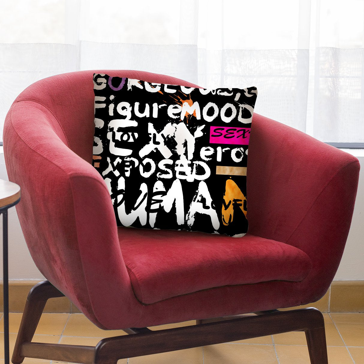 Abstract Of Words I Throw Pillow By Mark Ashkenazi
