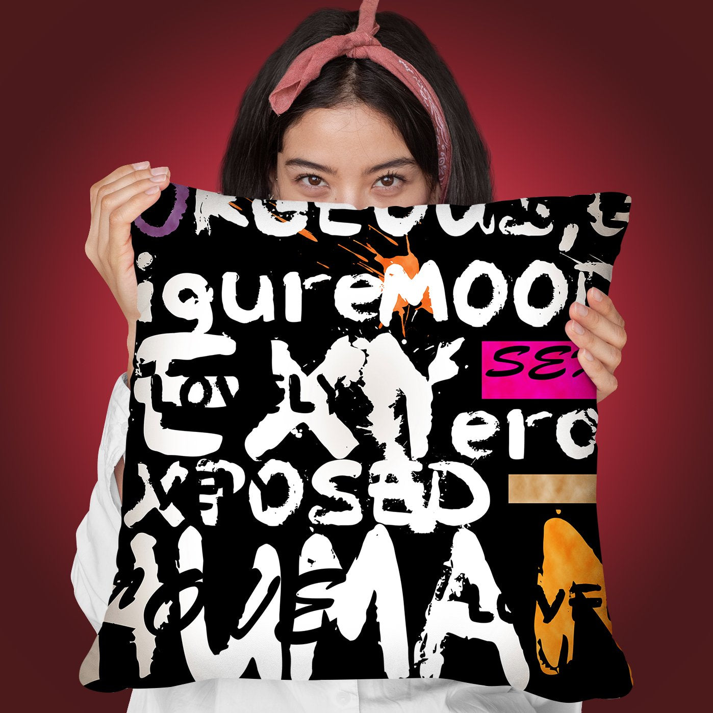 Abstract Of Words I Throw Pillow By Mark Ashkenazi