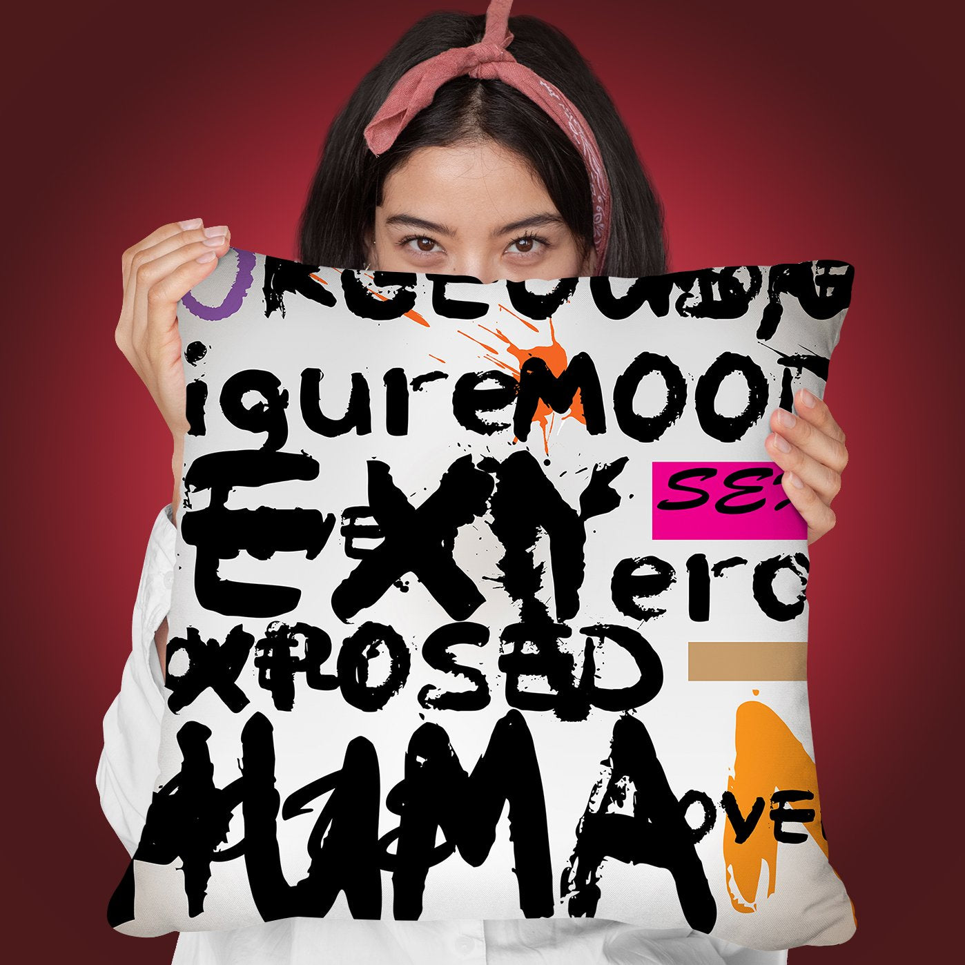 Abstract Of Words Ii Throw Pillow By Mark Ashkenazi