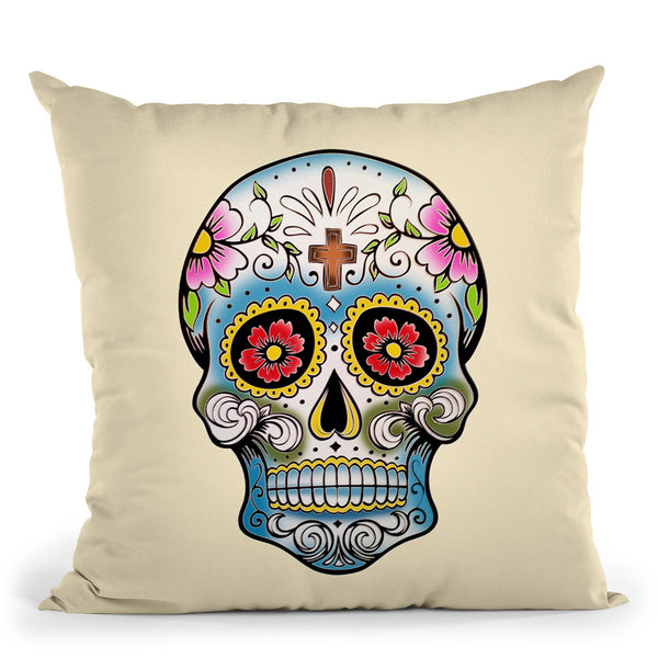 White Skull Throw Pillow By Mark Ashkenazi