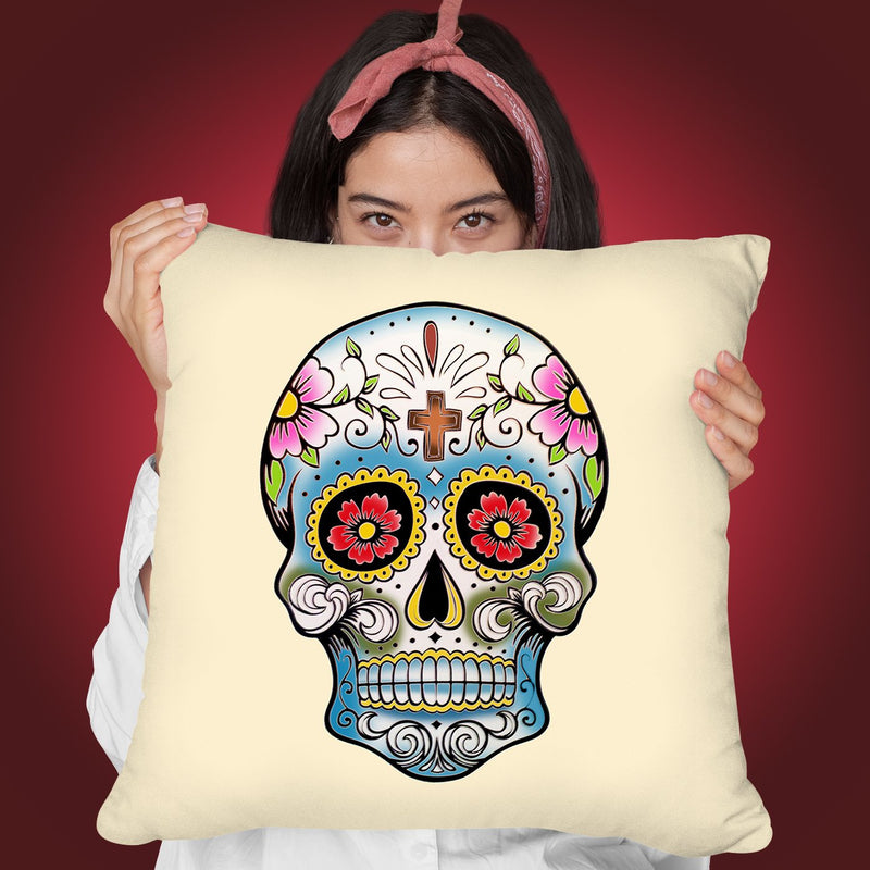 White Skull Throw Pillow By Mark Ashkenazi
